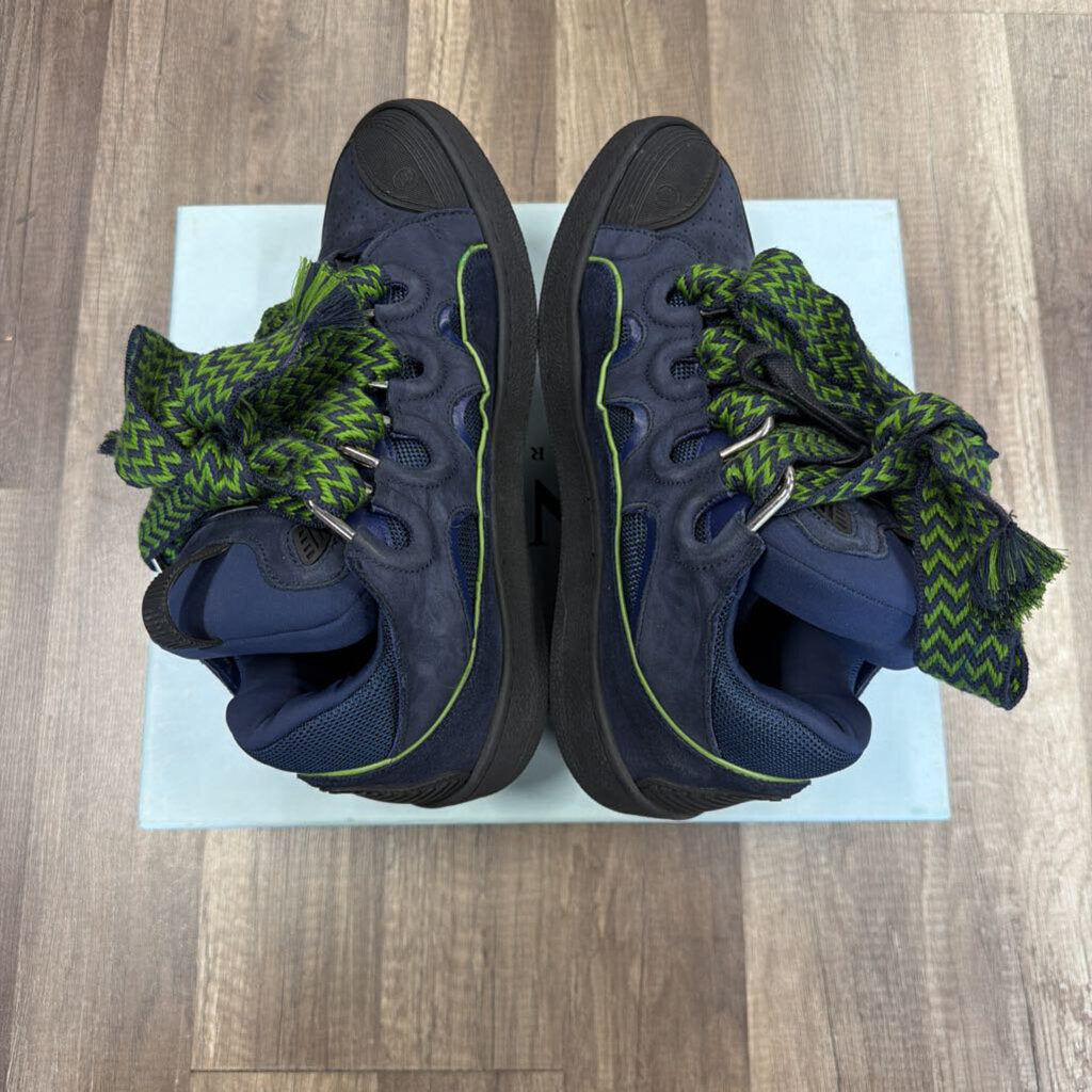 Lanvin curb sneaker navy blue green