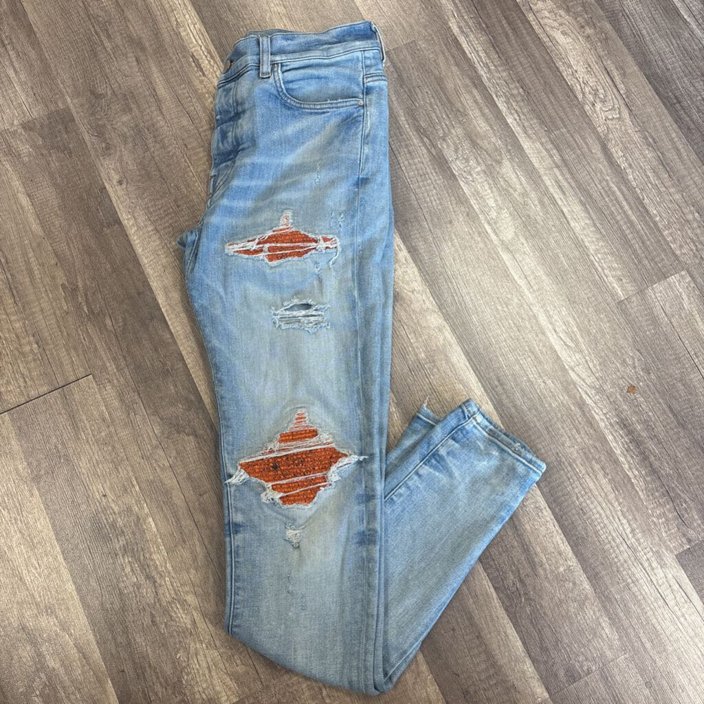 Amiri jeans MX 1 orange crackle patch