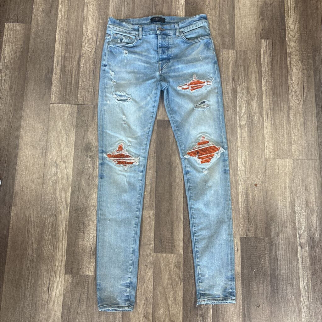 Amiri jeans MX 1 orange crackle patch