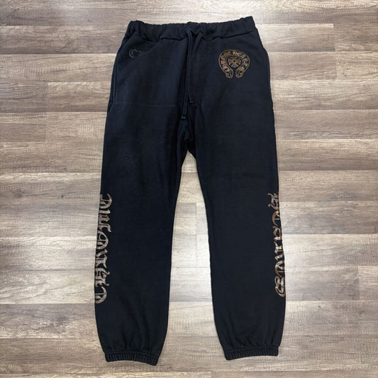 Chrome Hearts Black Sweatpants Brown Glitter