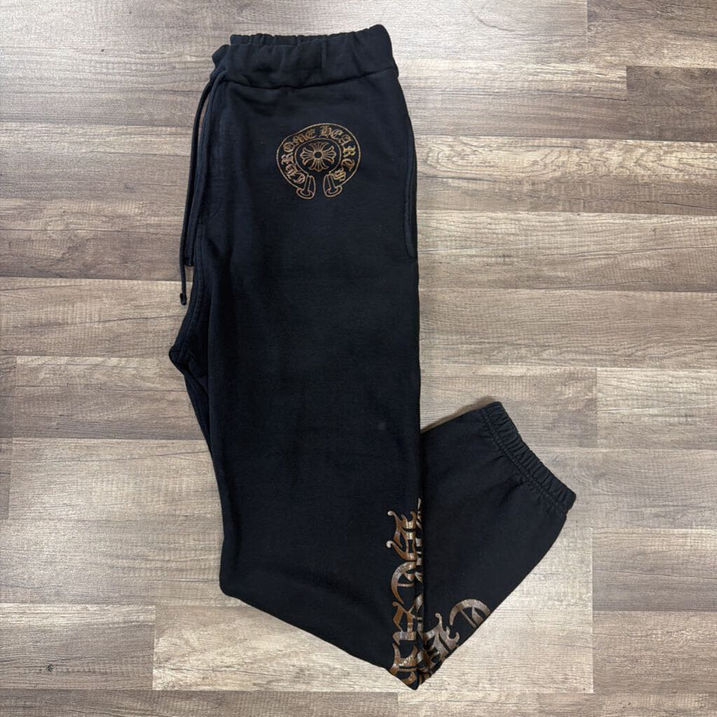 Chrome Hearts Black Sweatpants Brown Glitter