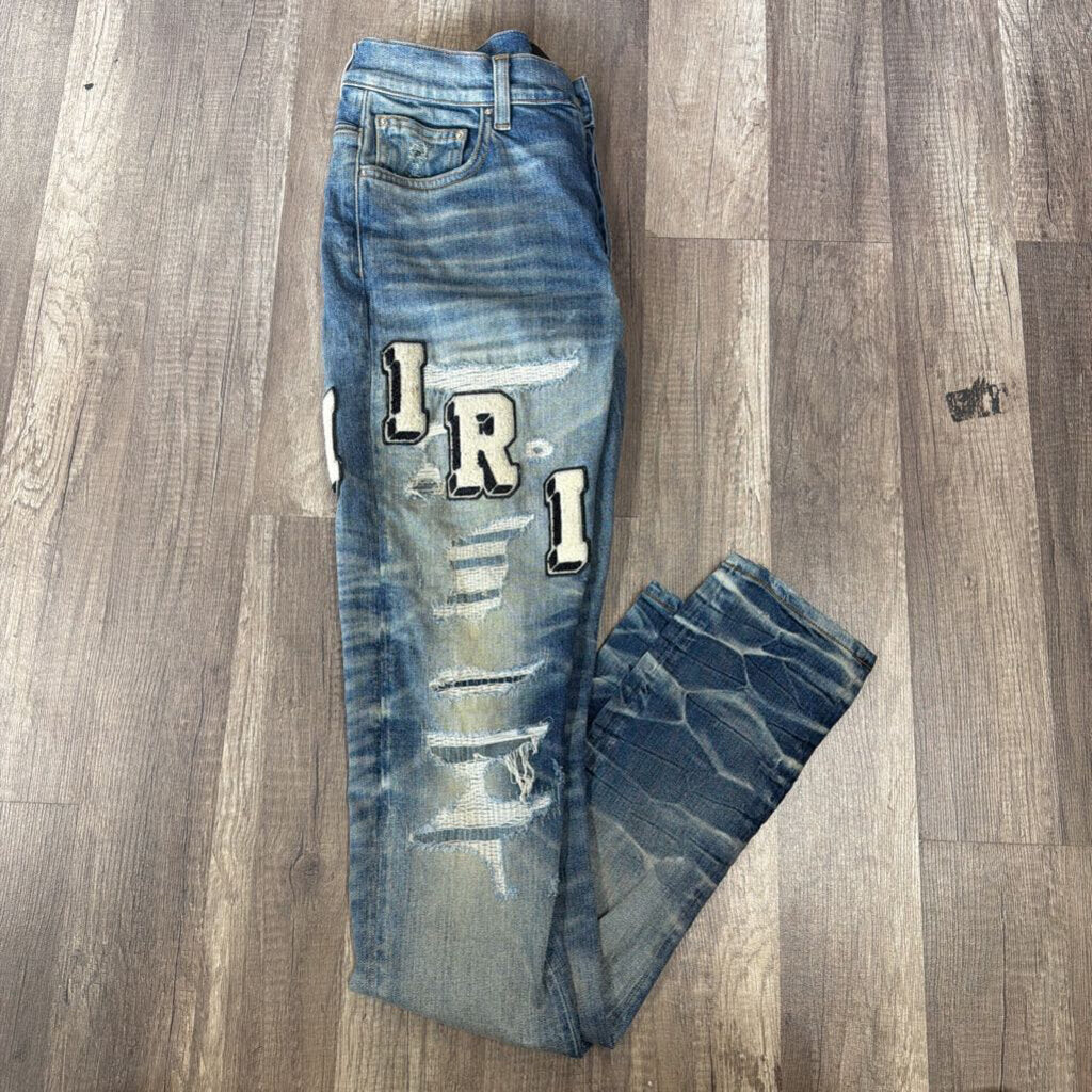 Amiri Jean Varsity Oblique Logo