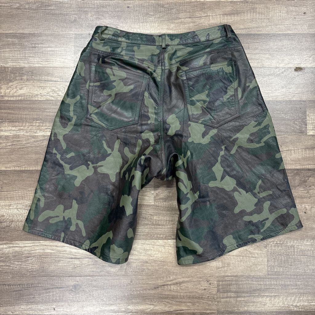 Raspberry Hills Leather Camo Shorts
