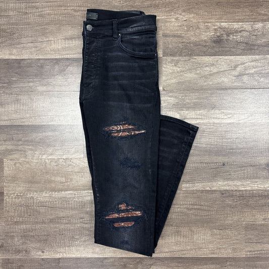 Amiri Jean Black Brown Paisley