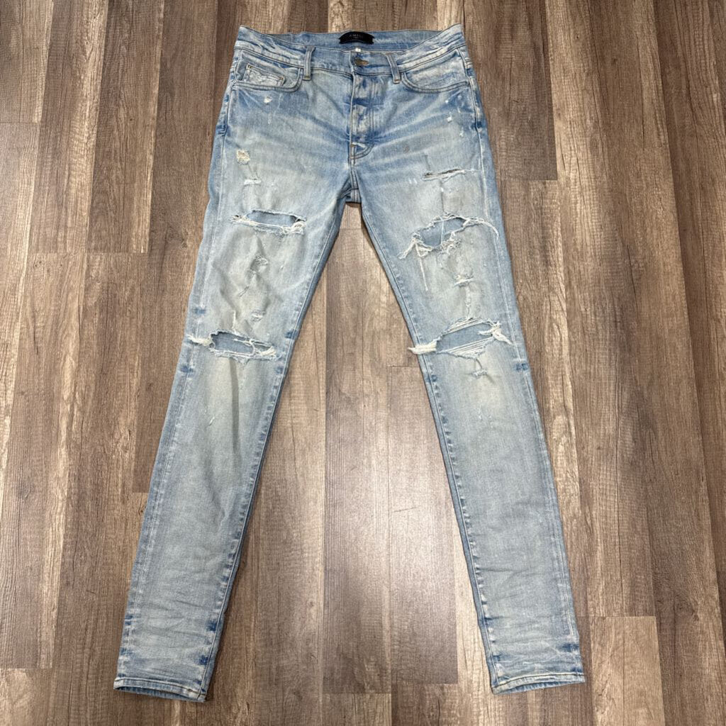 Amiri Jean Ripped Blue