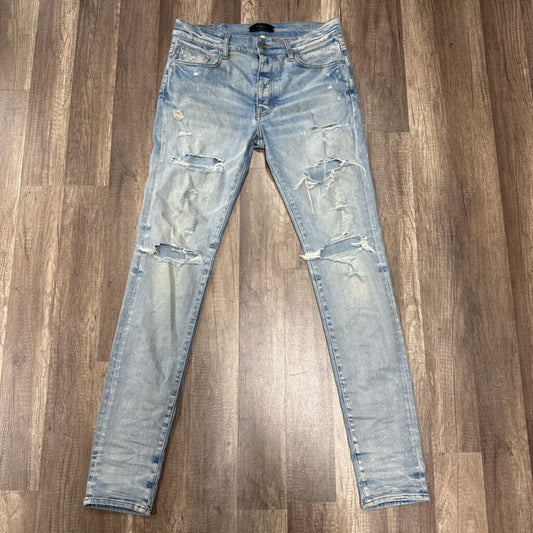 Amiri Jean Ripped Blue