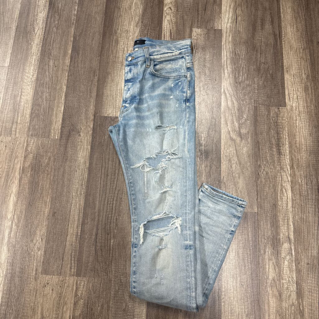 Amiri Jean Ripped Blue