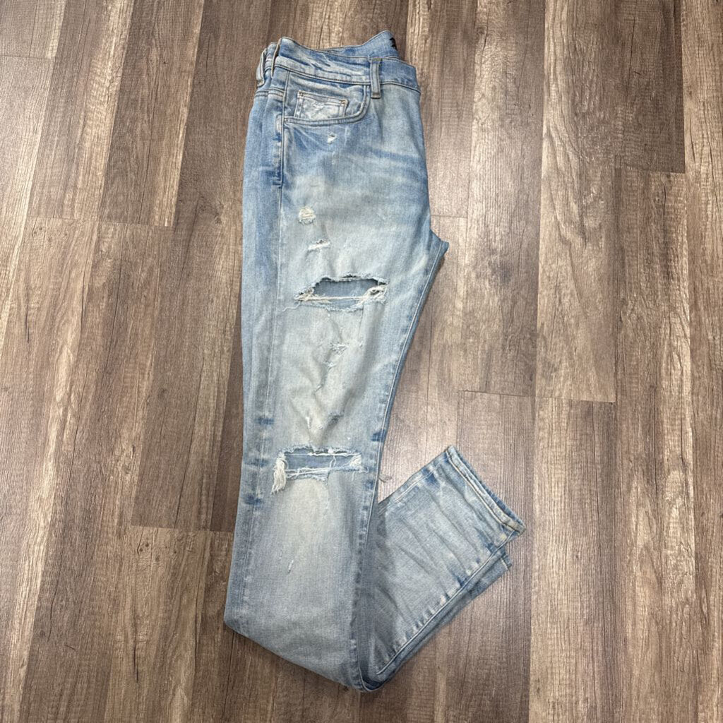 Amiri Jean Ripped Blue