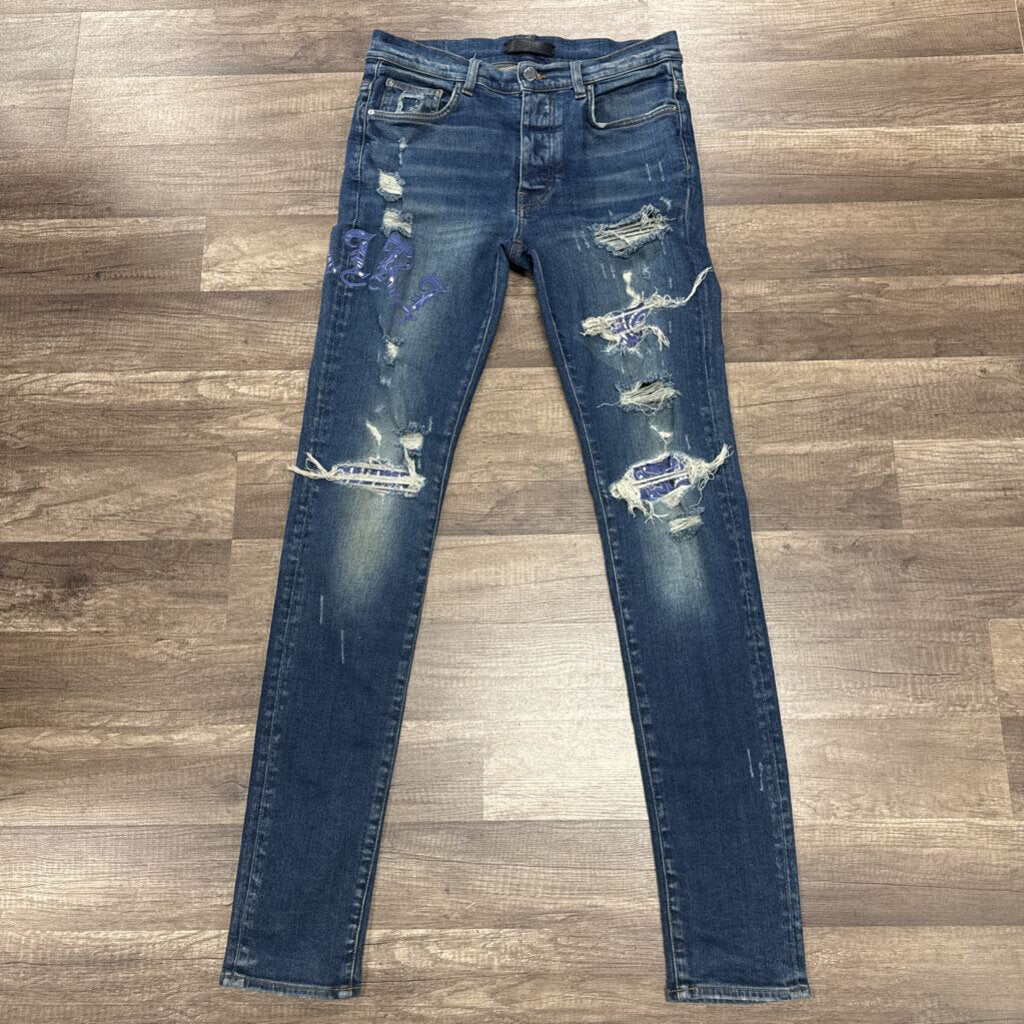 Amiri Old English Bandana Patch Jeans