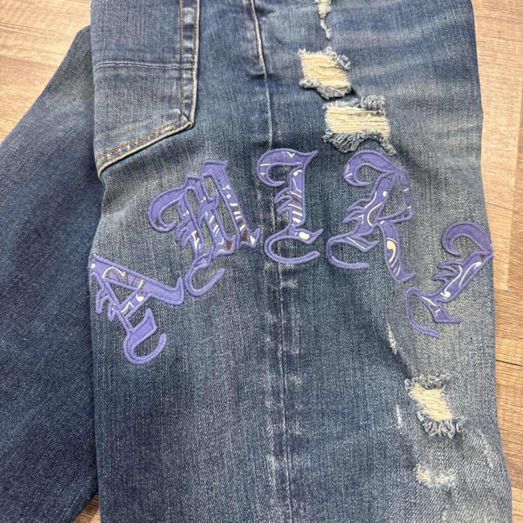 Amiri Old English Bandana Patch Jeans