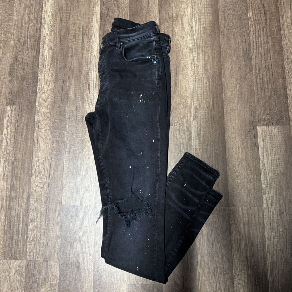 Amiri Jeans Black Paint Splatter