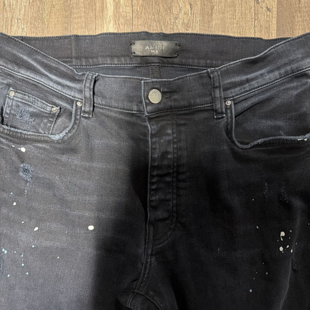 Amiri Jeans Black Paint Splatter