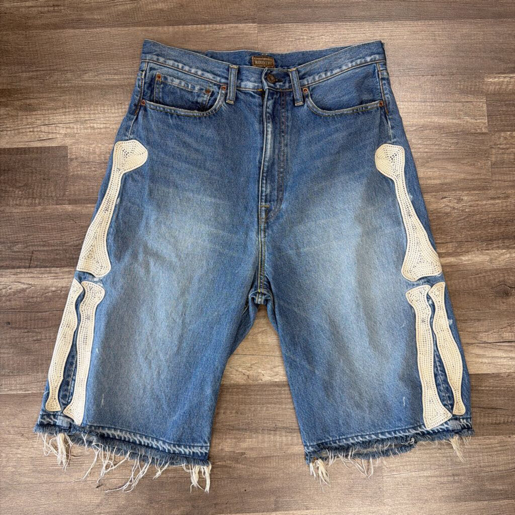 Kapital indigo bone shorts