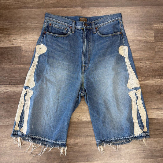 Kapital indigo bone shorts