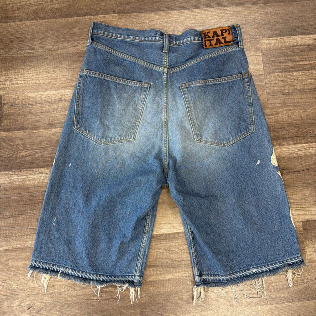 Kapital indigo bone shorts