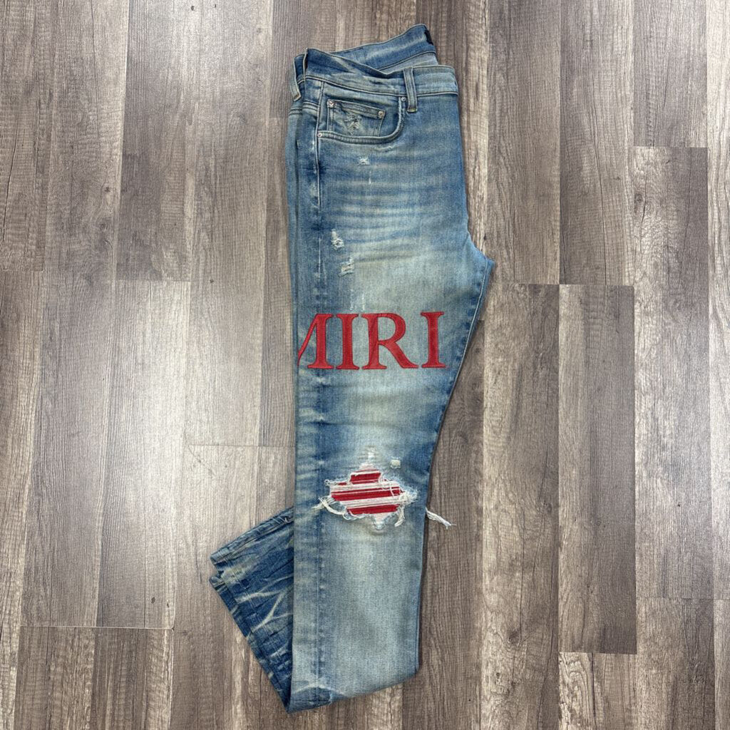 Amiri Jean Mx1 Red patch Blue
