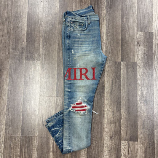 Amiri Jean Mx1 Red patch Blue