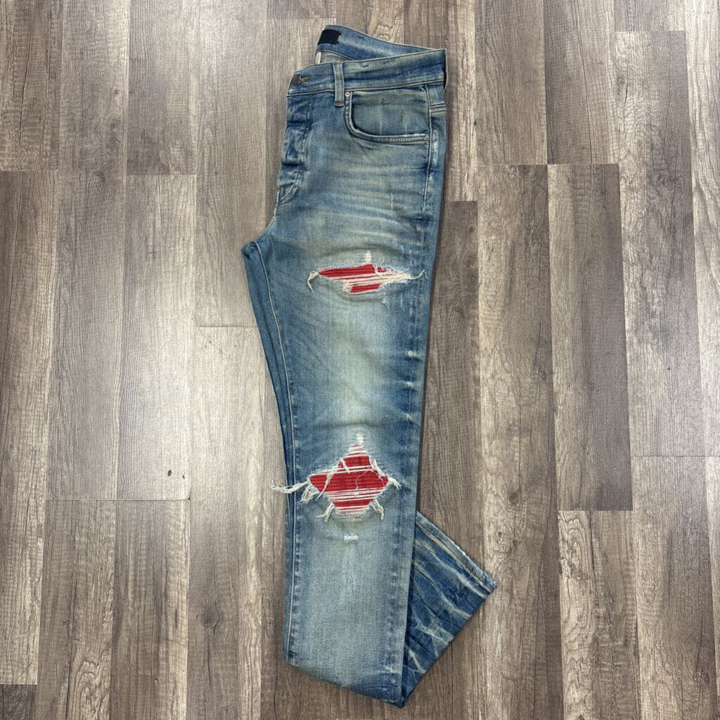 Amiri Jean Mx1 Red patch Blue