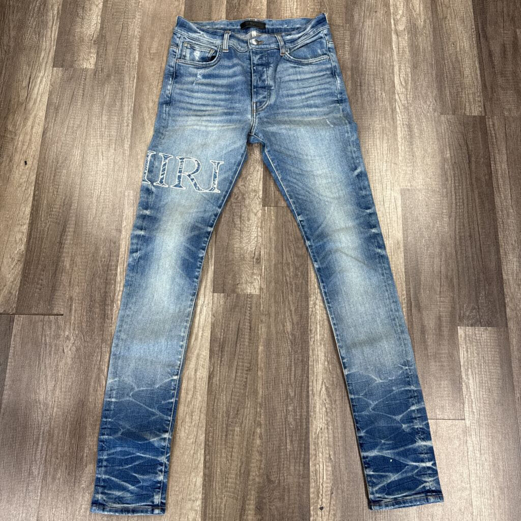 Amiri Jean Denim Core Logo Blue