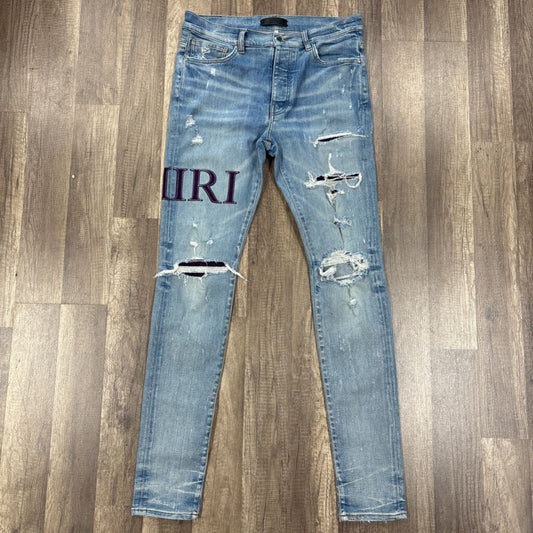 Amiri Jean Denim Purple Core Logo