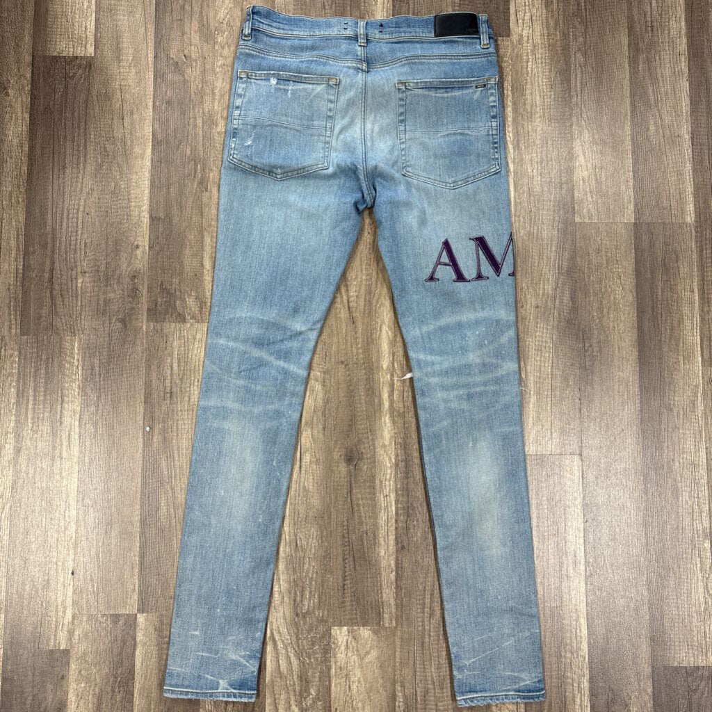 Amiri Jean Denim Purple Core Logo