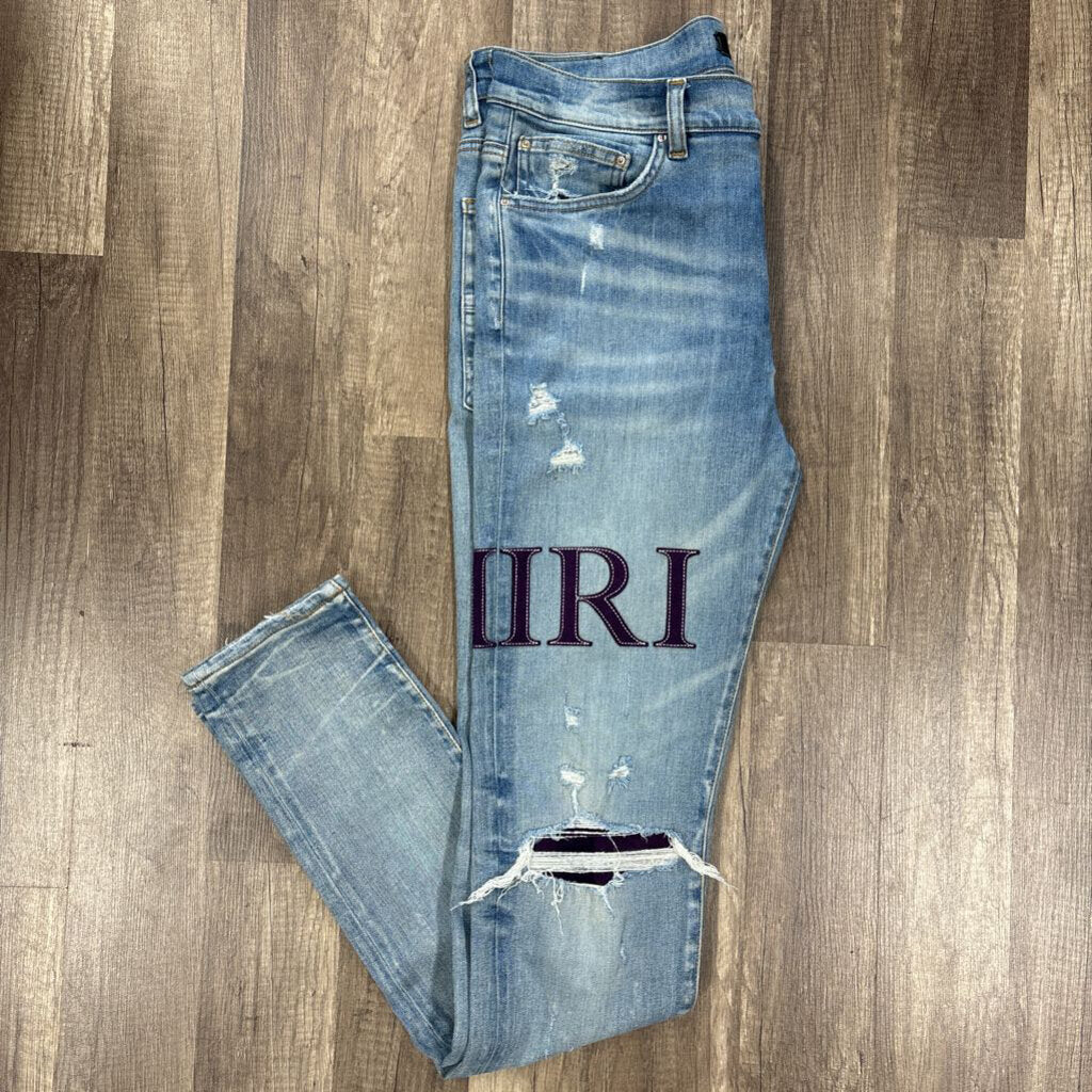 Amiri Jean Denim Purple Core Logo