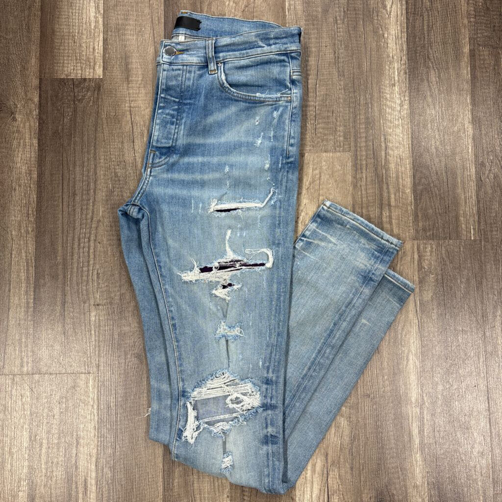 Amiri Jean Denim Purple Core Logo