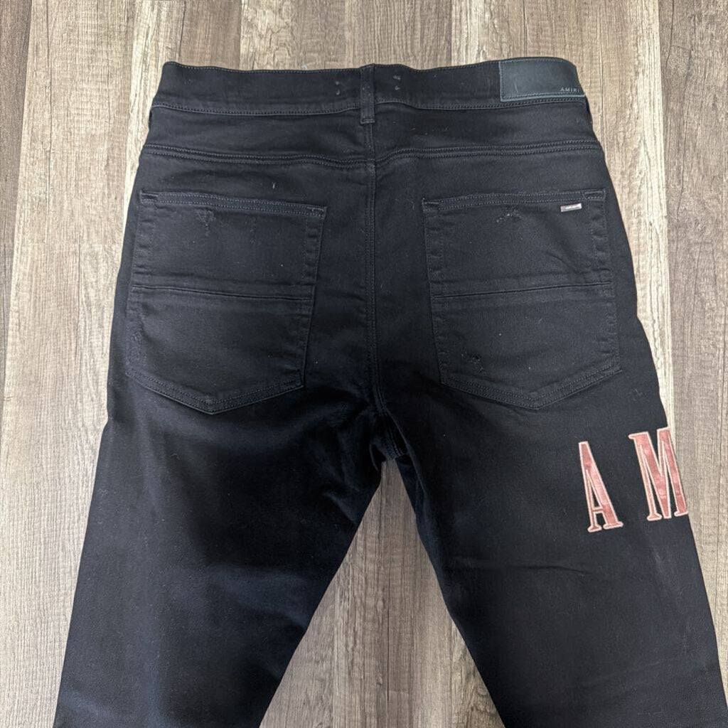 Amiri Jean Black Pink Tie Dye Core Logo