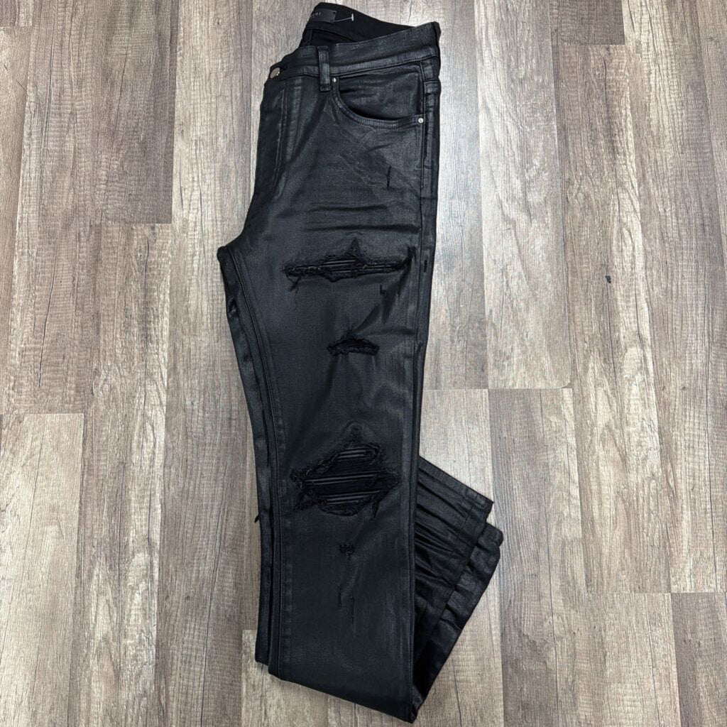 Amiri Jean Black Leather Mx1