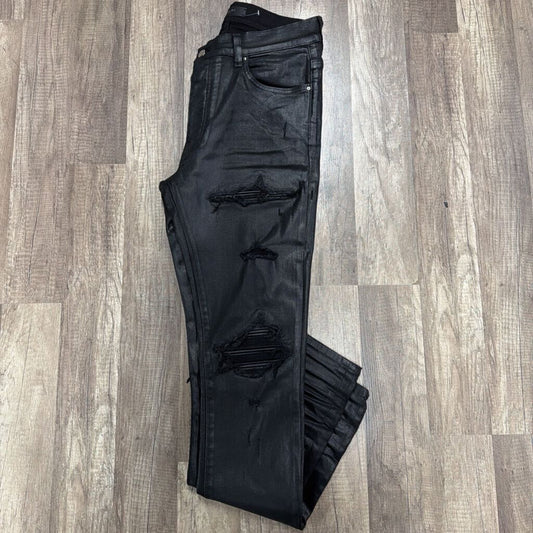 Amiri Jean Black Leather Mx1