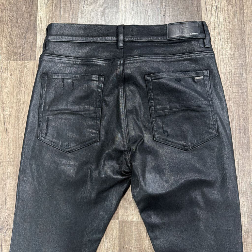 Amiri Jean Black Leather Mx1