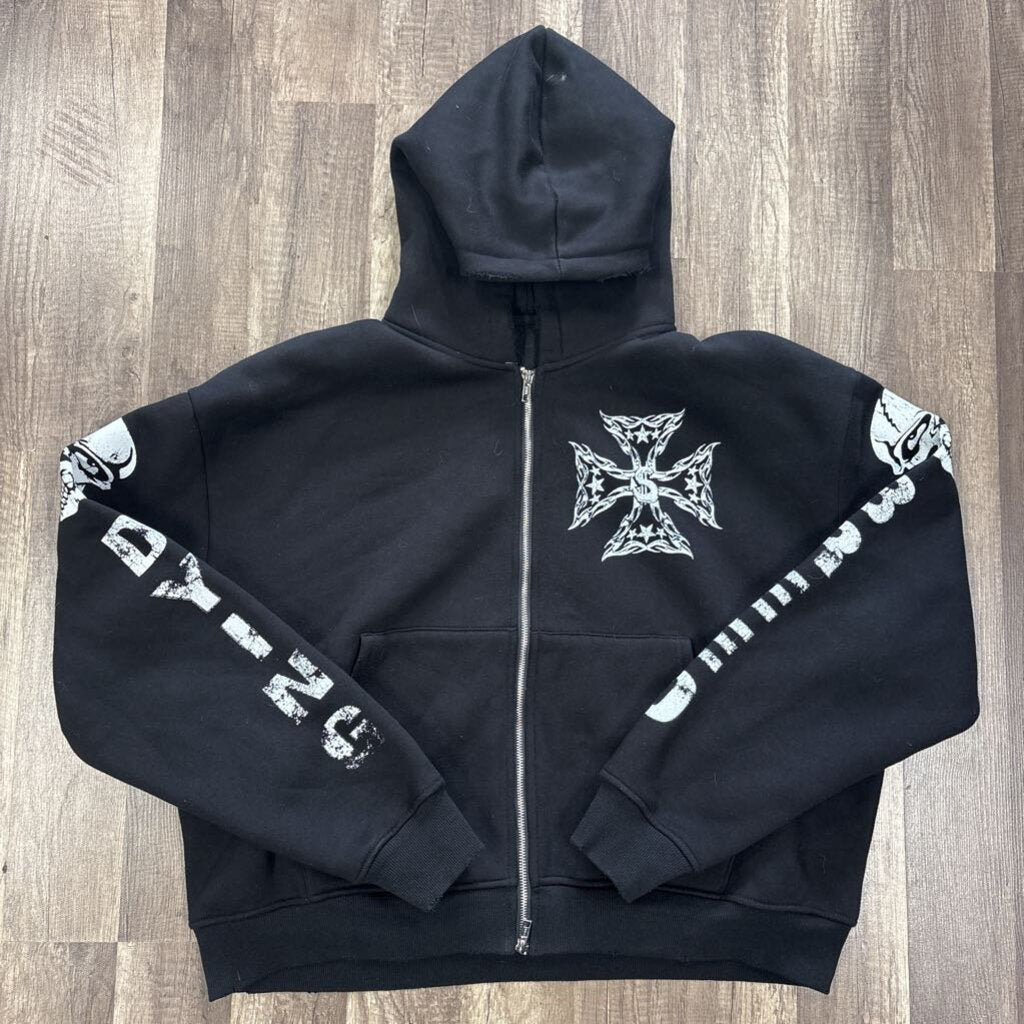 Saints black zip up hoodie