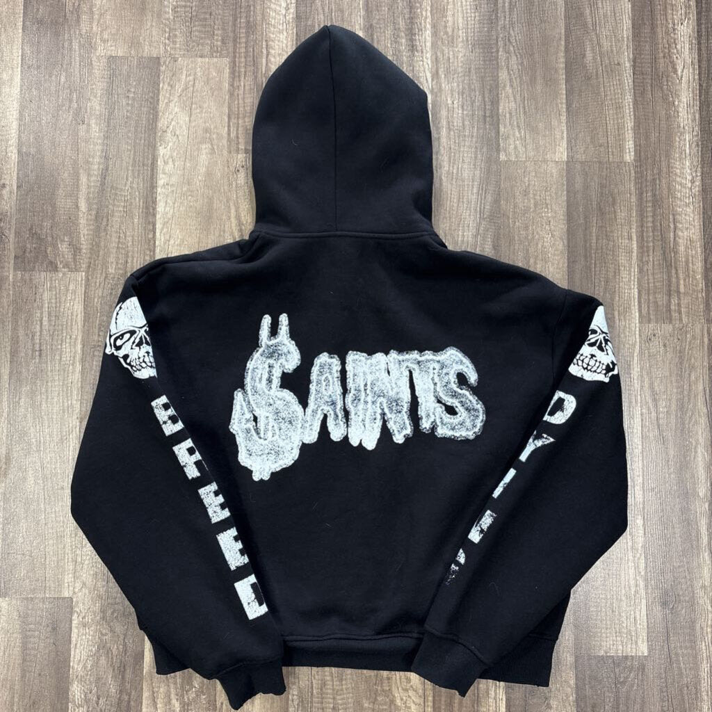 Saints black zip up hoodie