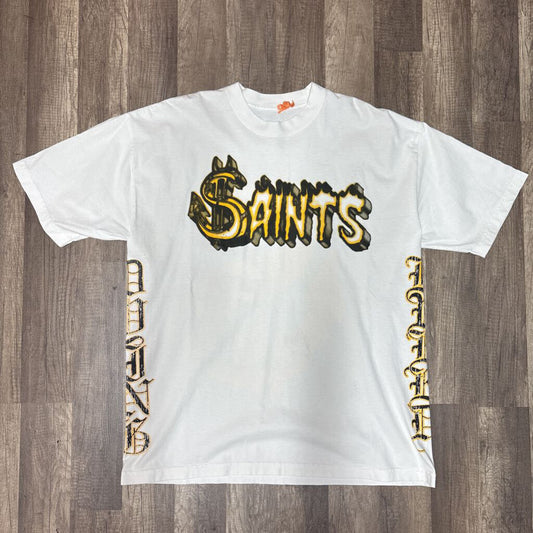 Saints logo shirt yellow white