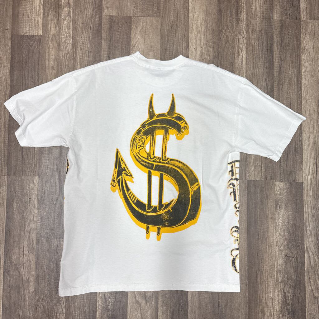 Saints logo shirt yellow white