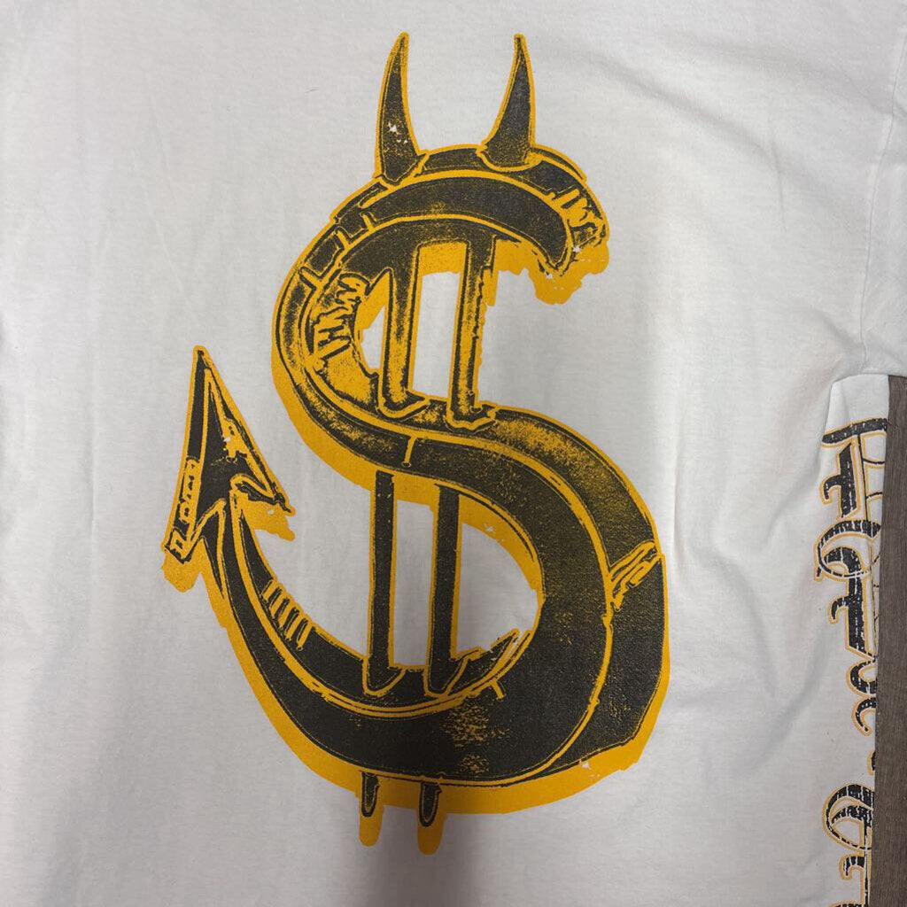 Saints logo shirt yellow white