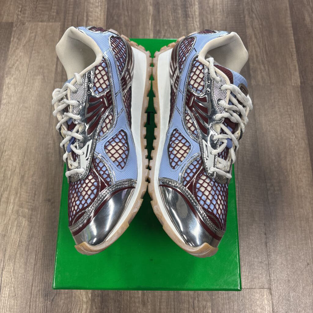 Bottega Veneta blue burgundy silver