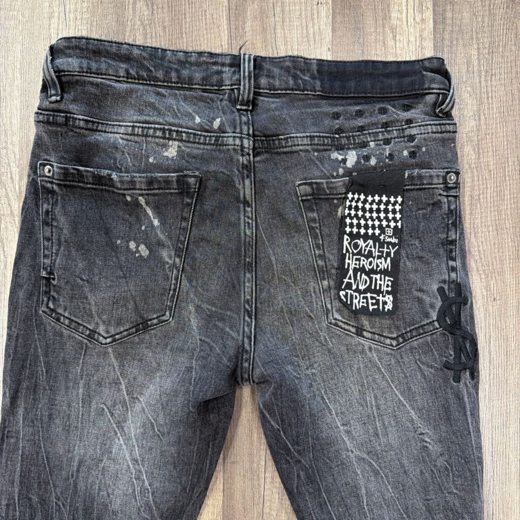 Ksubi Grey Distressed Splatter Jean