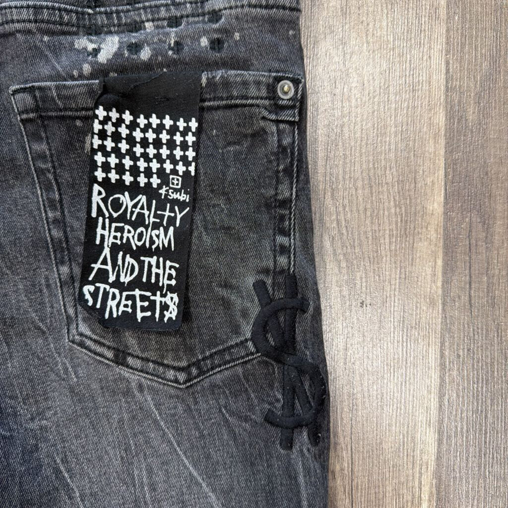 Ksubi Grey Distressed Splatter Jean