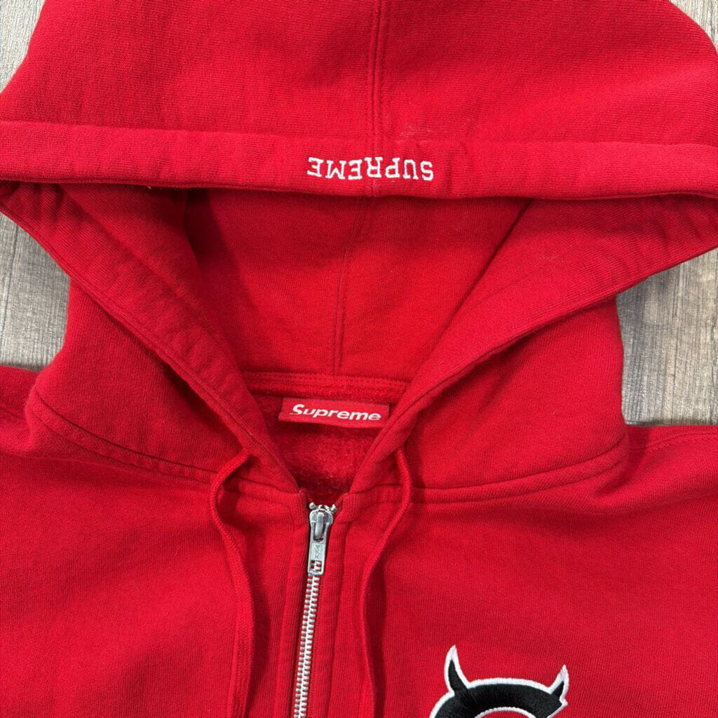 Supreme S Logo Zip Up Hoodie Red