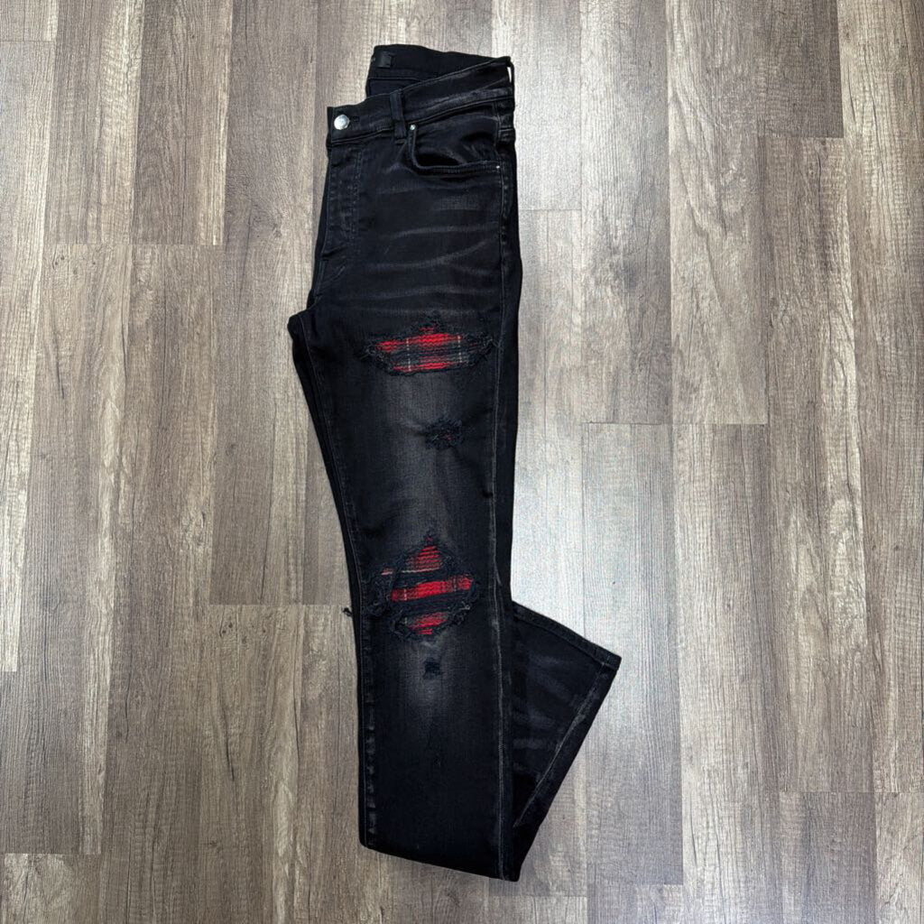 Amiri Mx-1 Black Red Flannel Patch