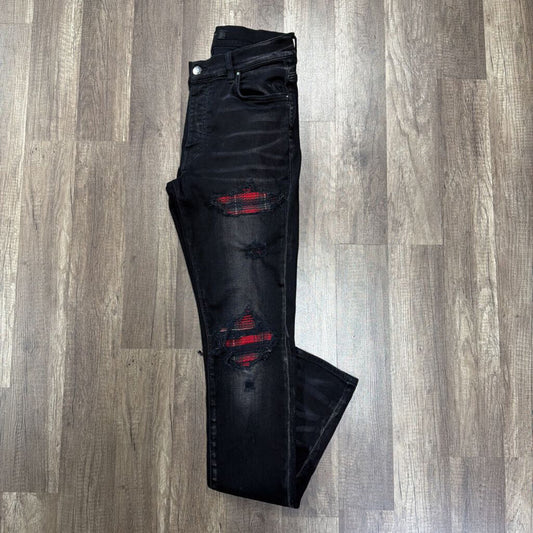 Amiri Mx-1 Black Red Flannel Patch