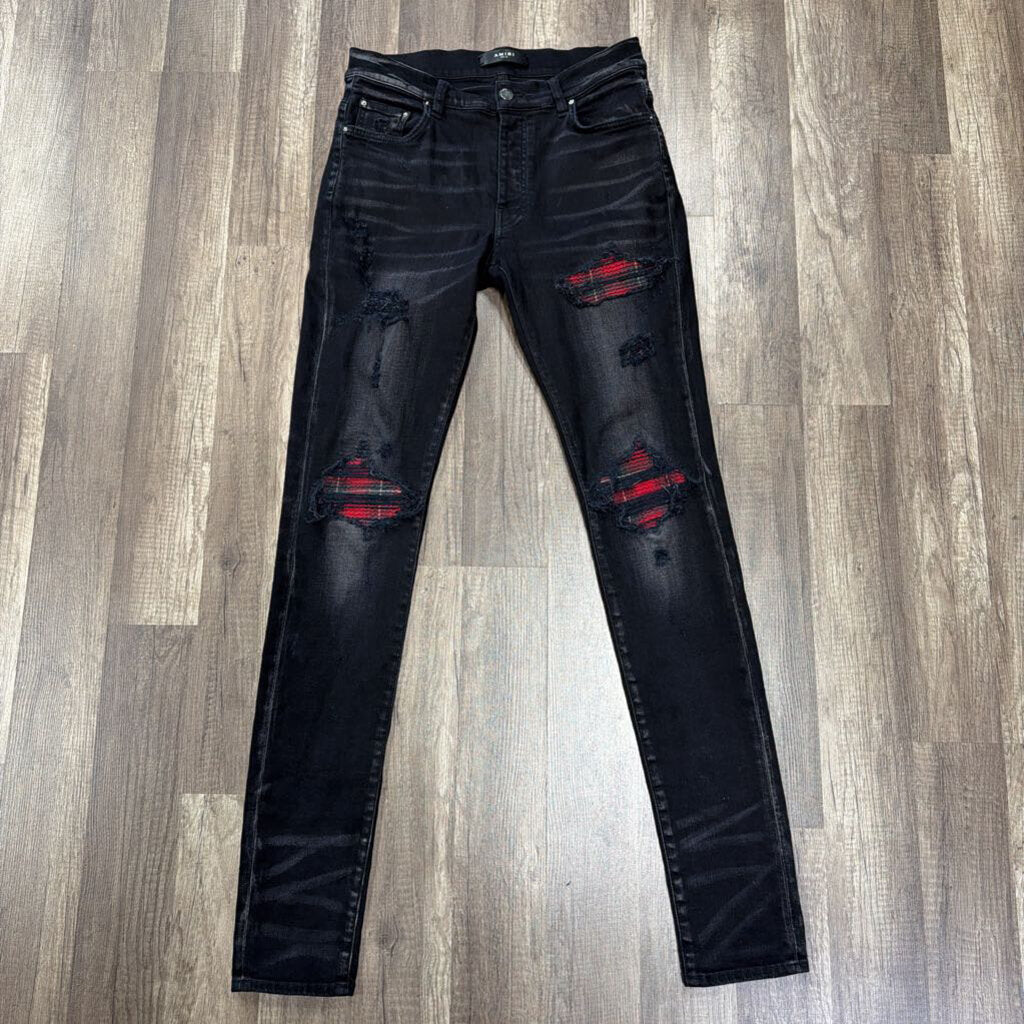 Amiri Mx-1 Black Red Flannel Patch