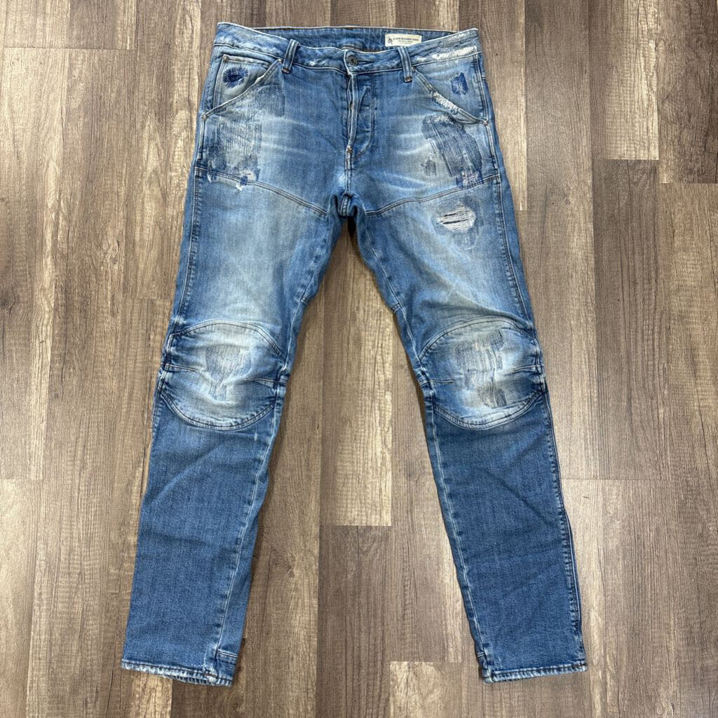 G Star Jean Blue Stich Pattern