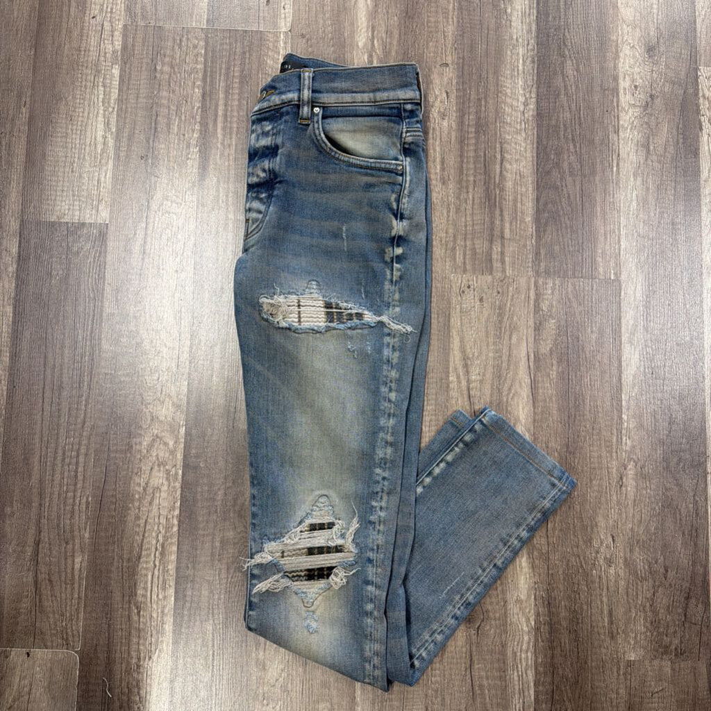 Amiri Jean Sand Wash Flannel Patch