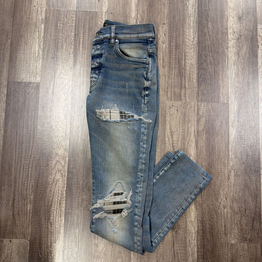 Amiri Jean Sand Wash Flannel Patch
