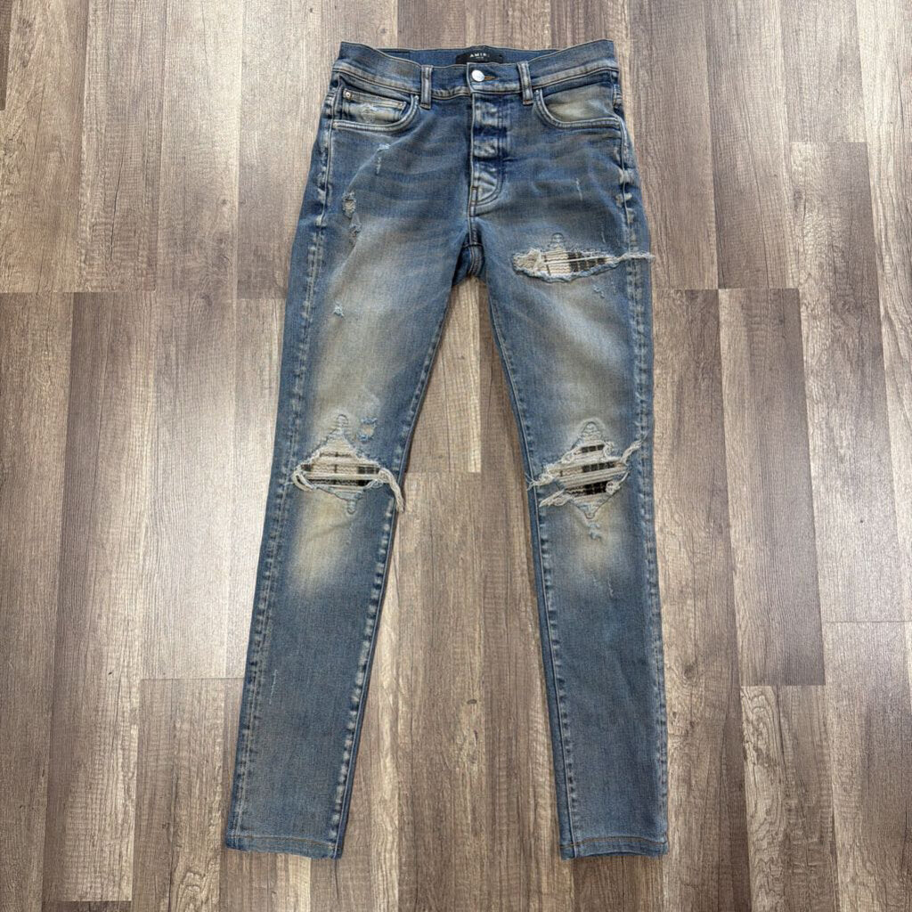 Amiri Jean Sand Wash Flannel Patch
