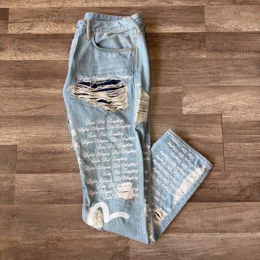 Evisu WDW Jean Seagull Distressed