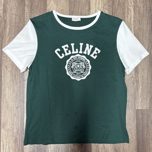 Celine Blason Varsity T-shirt Green S/S