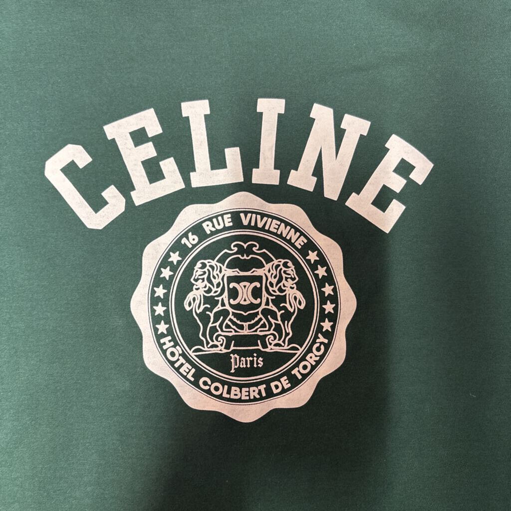 Celine Blason Varsity T-shirt Green S/S